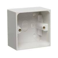 Pattress box Single socket, white