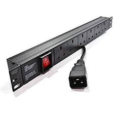 6 Way Black Cabinet 19 Inch PDU