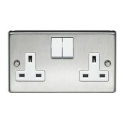 Powermax Metal Socket 15a Switch Twin