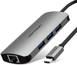 VENTION TYPE C TO 3 PORTS USB30 HUB WITH GIGABIT ETHERNET ADAPTER PD CONVERTER