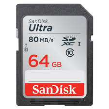 SanDisk Ultra SDXC 64GB 80MBs Class 10 UHS I