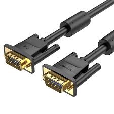 VENTION VGA(3+6) MALE TO MALE CABLE WITH FERRITE CORES 2METER BLACK