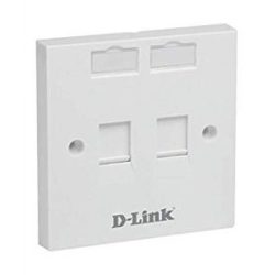 Single Faceplate 2*RJ45 Keystone Jack with Shutter