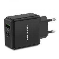 Vention Two Port USBA+C Wall Charger