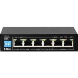 D Link DGS F1006P E 250M 6 Port 1000Mbps Switch with 4 PoE Ports and 2 Uplink Ports