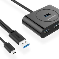 UGREEN USB C USB A 30 to 4 Port Hub 1M Black CR113