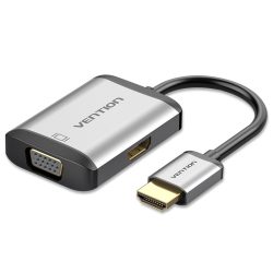 Vention HDMI to HDMI+VGA Converter 0.15 meter Gray Metal Type-AFVHB