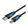 Vention 1.5M USB 2.0 A Male to B Male Print Cable Black, VAS-A16-B150