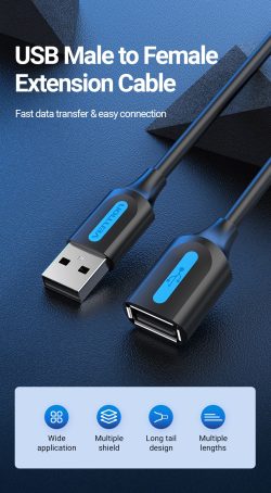 Vention USB 20 A Male To A Female Extension Cable 15M Black CBIBG