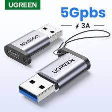 UGREEN USB-A 3.0 Male to USB-C 3.1 Female Adapter (Gray)