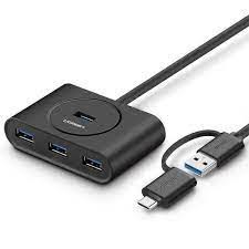 UGREEN 4-Port USB 3.0 Hub with USB-C & USB-A 2-in-1 interface